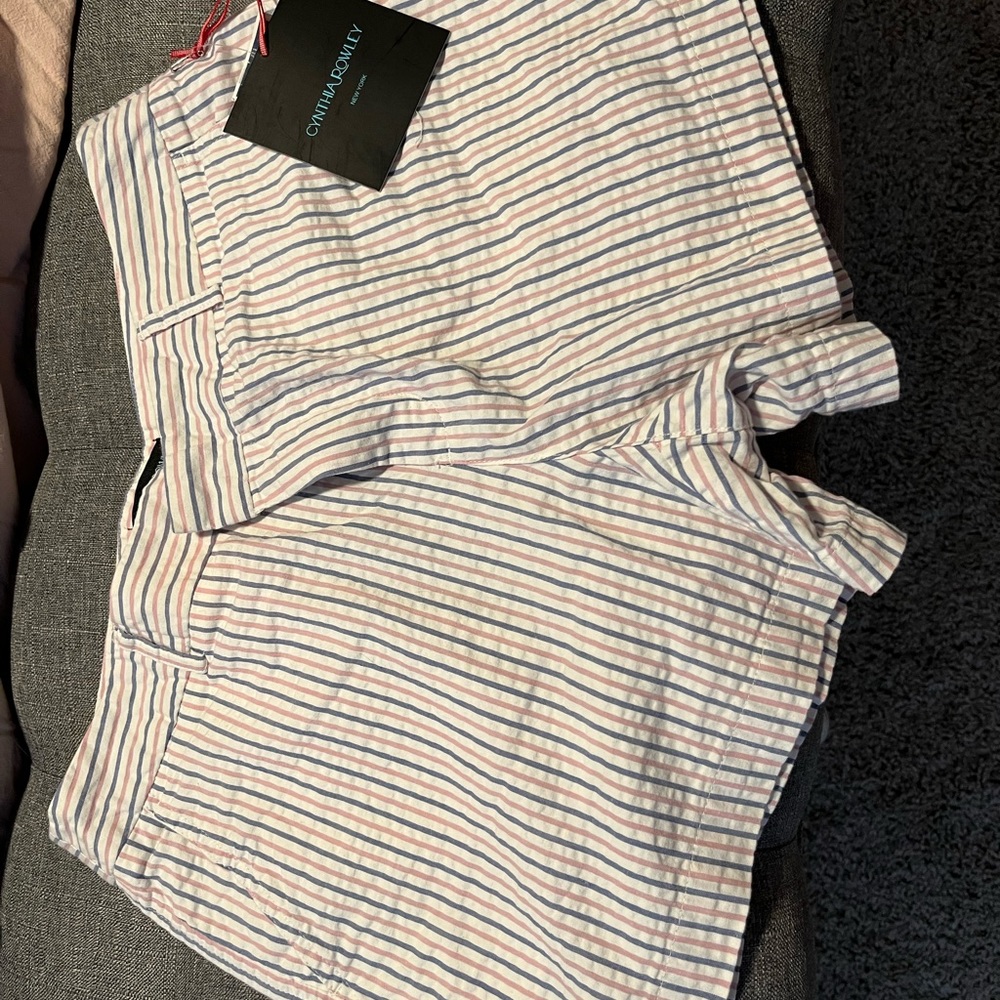 New Cynthia Rowley size 10 shirts. 5” inseam, sear sucker.